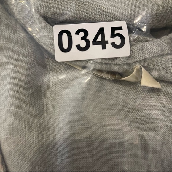 Dolma Midi Dress Women’s Small Med Green 100% Linen Tiered Boho Lagenlook FLAW - Picture 10 of 10